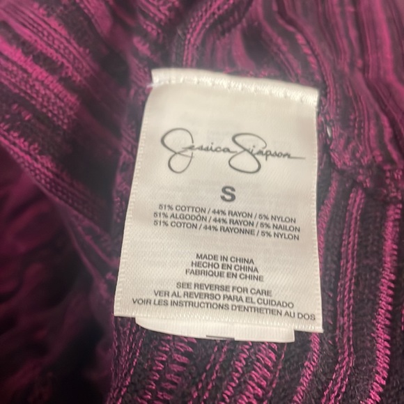 Jessica Simpson Sportswear Marled Purple/Magenta Pink Knit Fit and Flare Dress - Picture 17 of 17